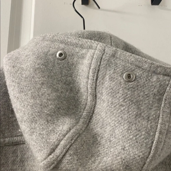 SALE! J. Crew Light Gray Italian Wool Hooded Coat Size 0 - Picture 7 of 8